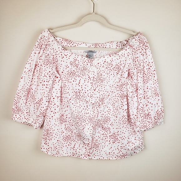 H&M Tops - H&M // Off-Shoulder Button Down Blouse Top